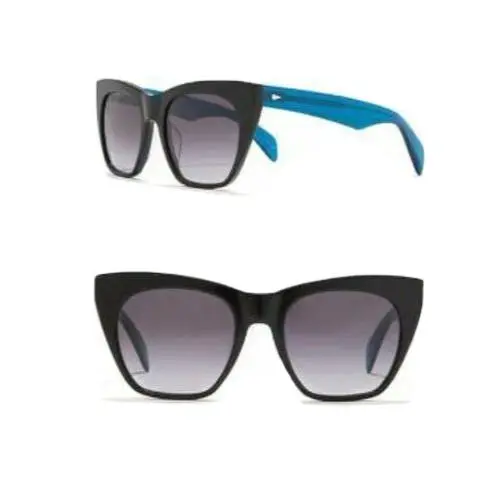 Rag Bone Womens Cats Eye Sunglasses Blue Frame Black Lens 54mm with Case