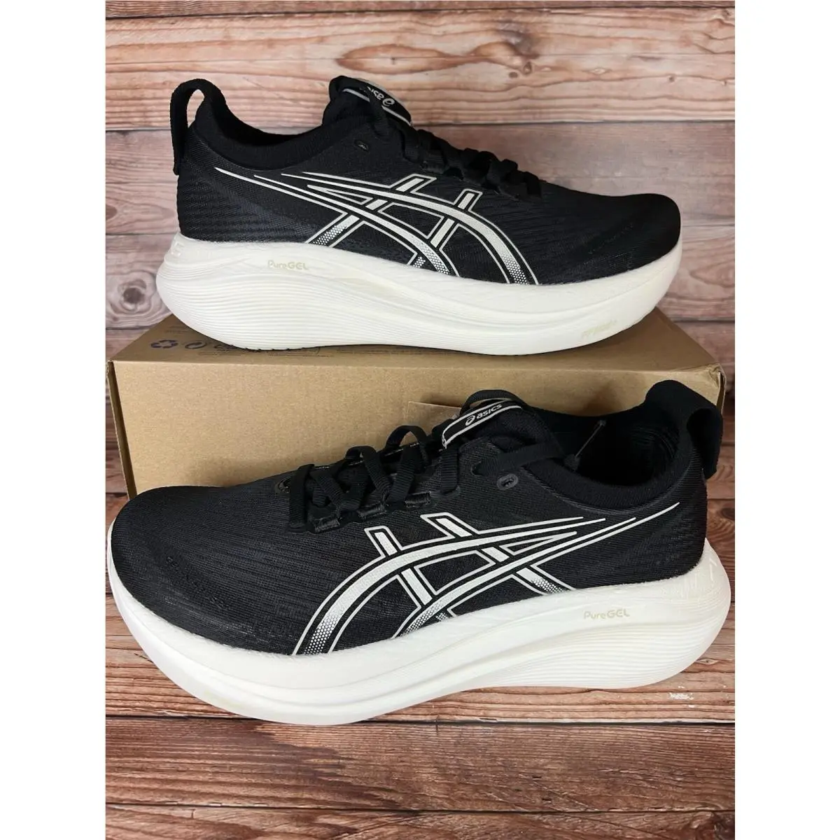 Asics Gel-nimbus 27 1012B753-002 Sneaker Women`s Size 9 Black Running Shoe