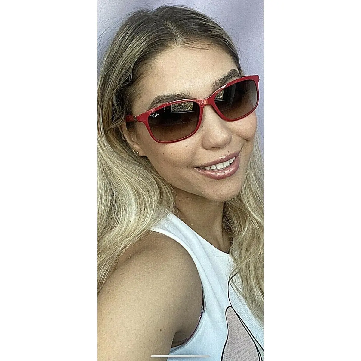 Ray-ban RB 4215 6126/13 Red Liteforce 57mm Men’s Women’s Sunglasses Italy