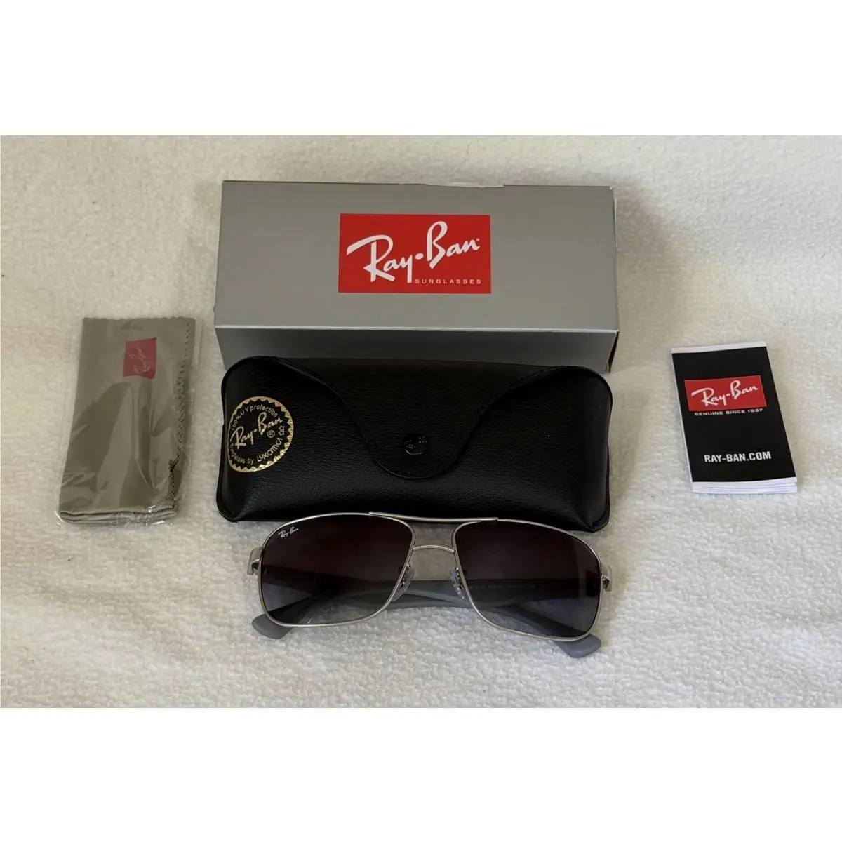 Ray-ban Navigator RB3516 Matte Silver Gradient Sunglasses Aviators 59MM