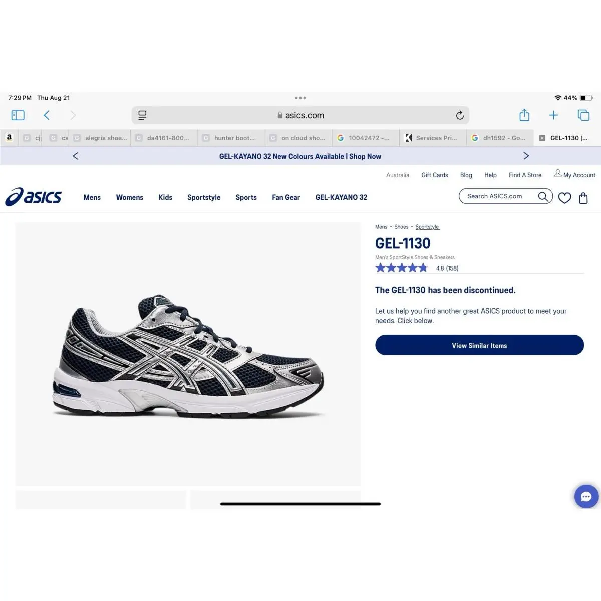 Asics shoes - ASICS GEL-1130 - 1201A256-400 - French Blue/Pure Silver 11