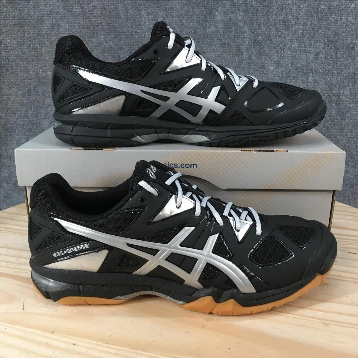 Asics Gel-tactic Volleyball Shoes Womens 10.5 Lace Up Sneakers Low Top Black