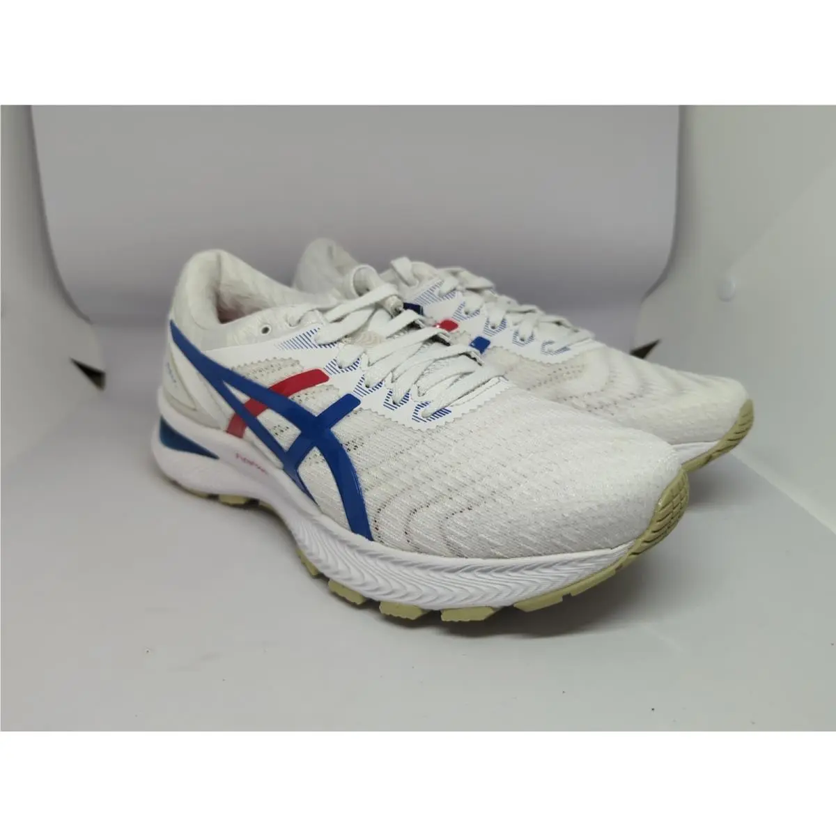 Asics Gel Nimbus 22 Womens Retro Tokyo White Electric Blue Sz 8.5