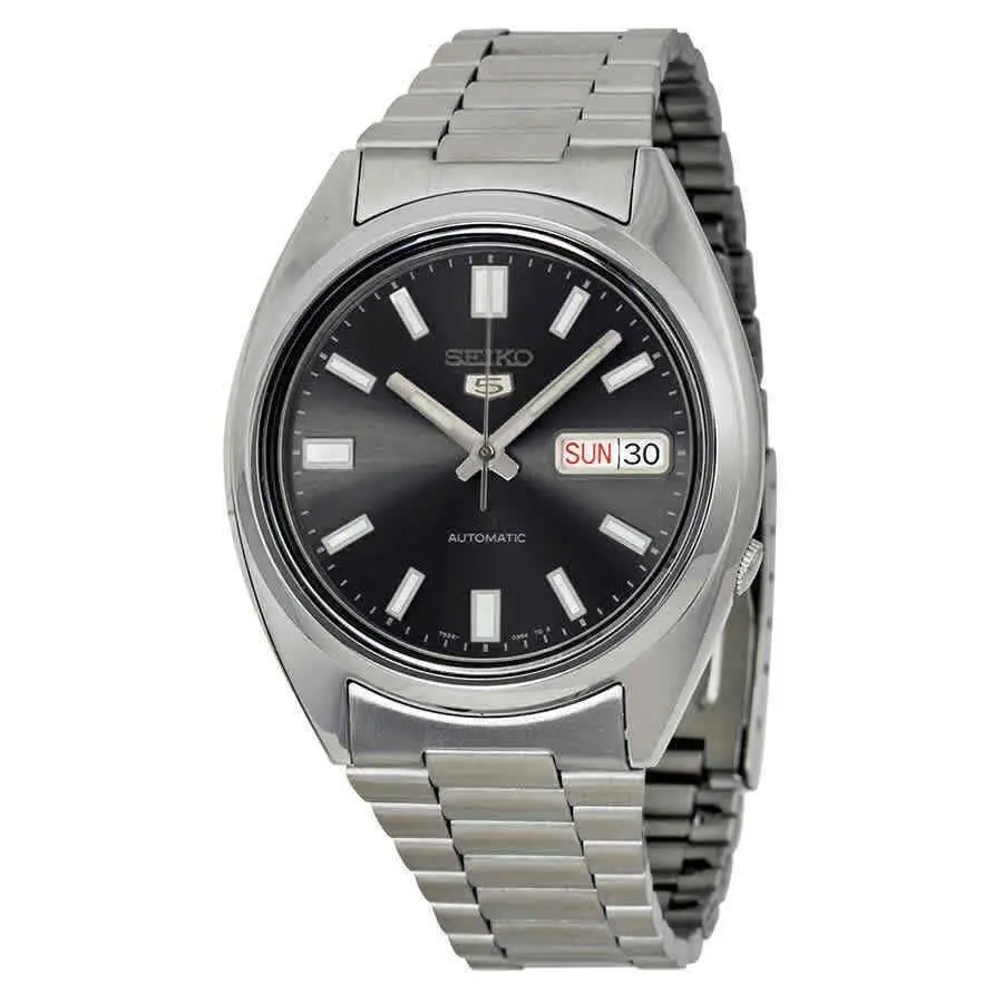 Seiko 5 Automatic 21 Jewels Stainless Steel Black Dial SNXS79K1 30M Mens Watch