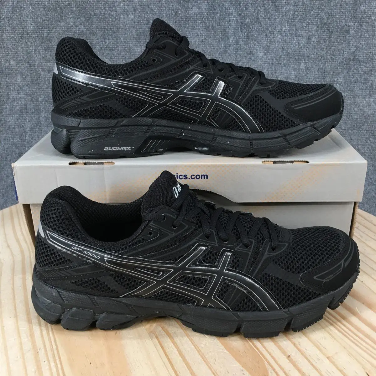 Asics GT-1000 Shoes Womens 11.5 M Sneakers Lace Up Sports Mesh Leather Black