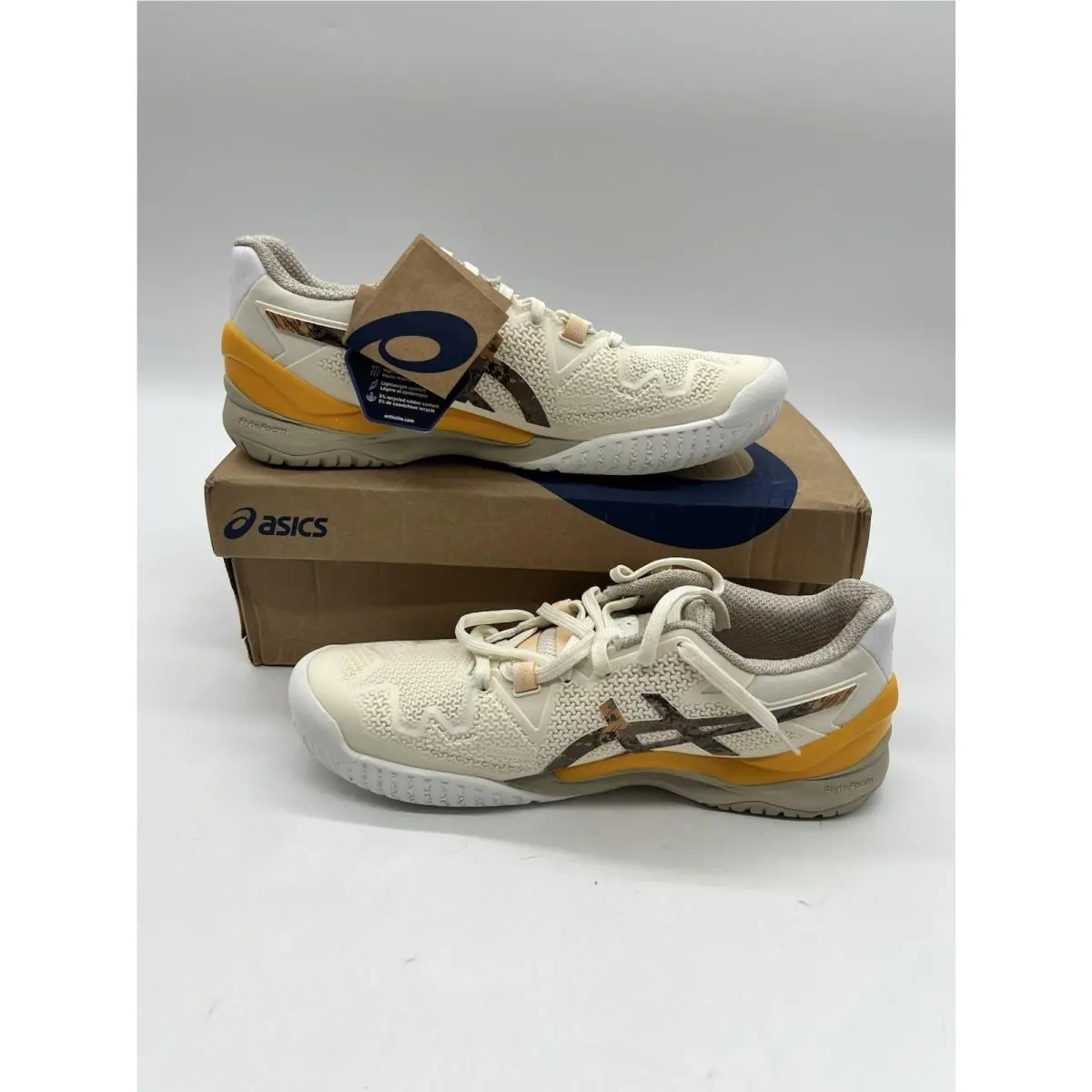 Asics Gel Resolution 8 LE Earth Day Women 9.5 Cream Putty Tennis Sneakers