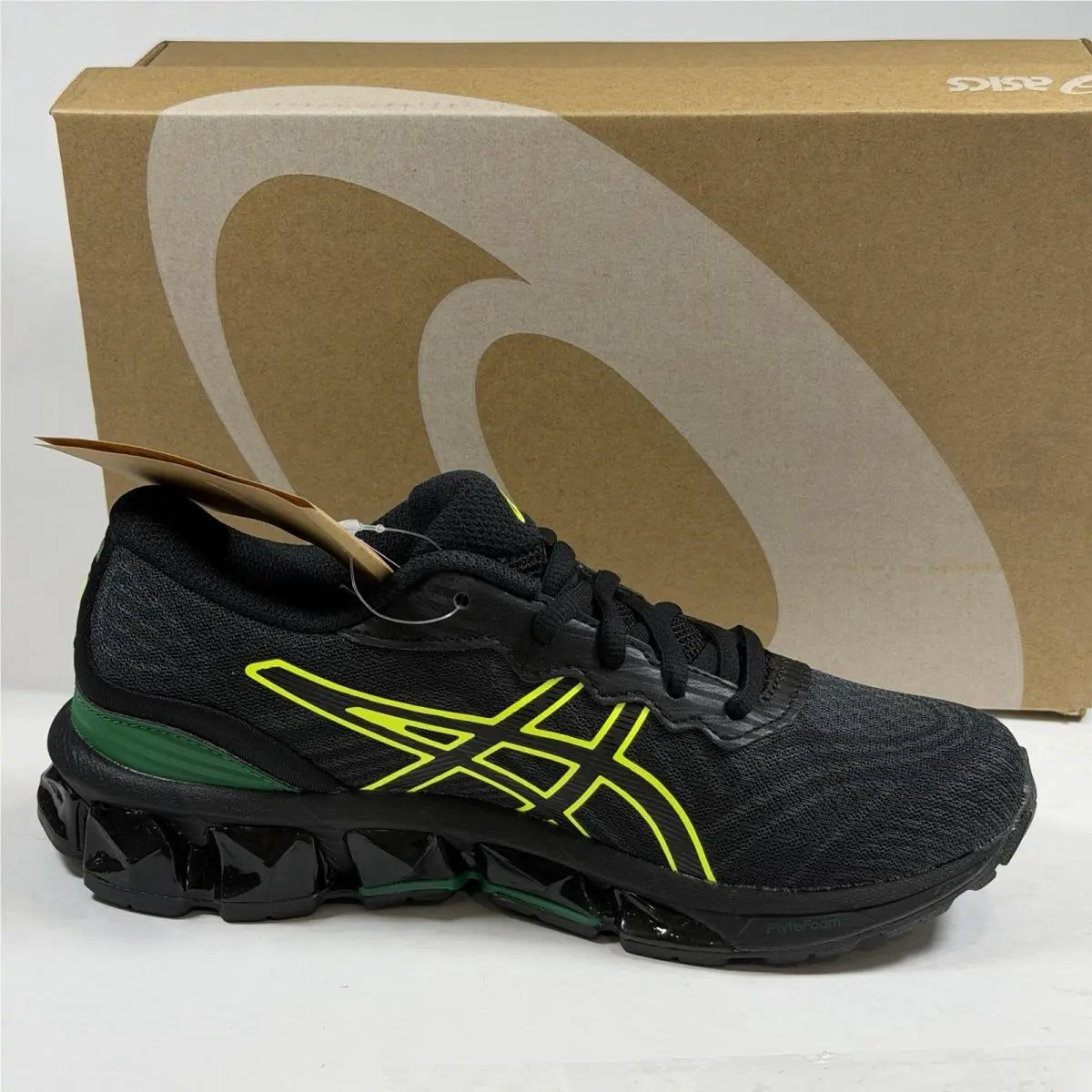 Asics Kids Size-4 Gel-quantum 360 Vii GS Black Green Athletic School Shoes