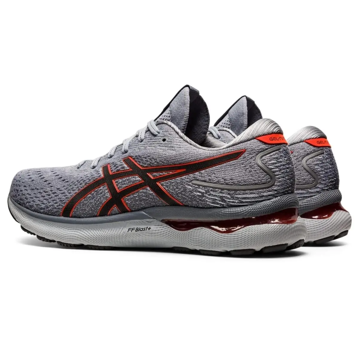 Size 11 - Asics Men`s Gel-nimbus 24 Shoes Sheet Rock/cherry Tomato Wide 2E