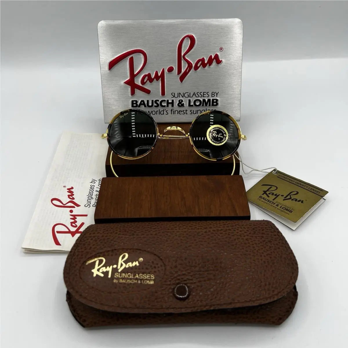 Vintage Ray Ban B L Small Cheyenne w1750 Tortoise Round Sunglasses Usa Nos