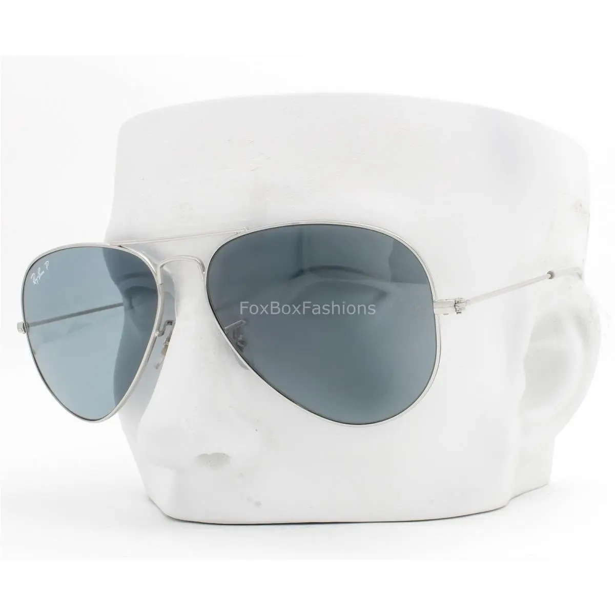 Ray-ban Aviator Sunglasses RB3025 003/02 Shiny Silver Blue Polarized 58mm W/case