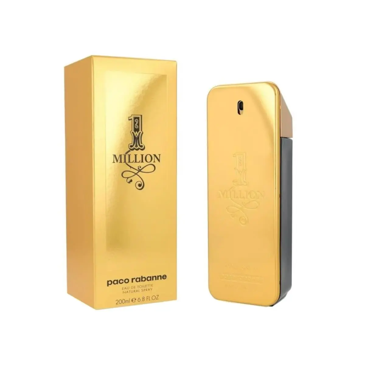 Paco Rabanne 1 Million Men`s Fragrance - Spicy Amber Leather Tangerine Edt Spray 6.8 Oz