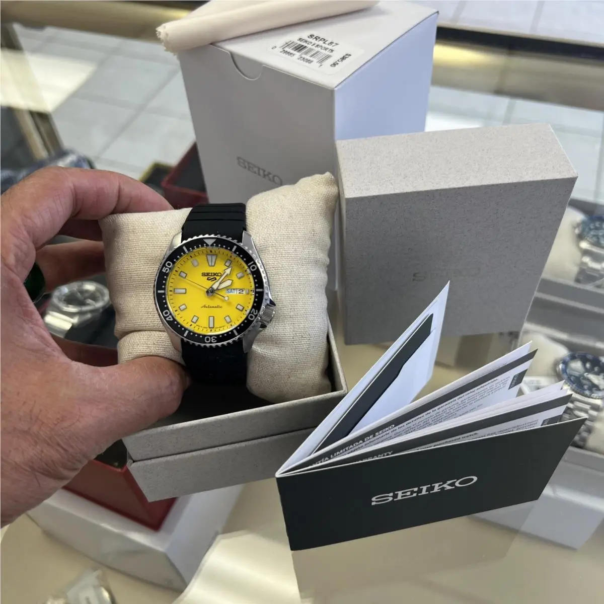 Seiko Dealer 5 Sports Gorgeous Yellow Dial SRPL87 Automatic Watch
