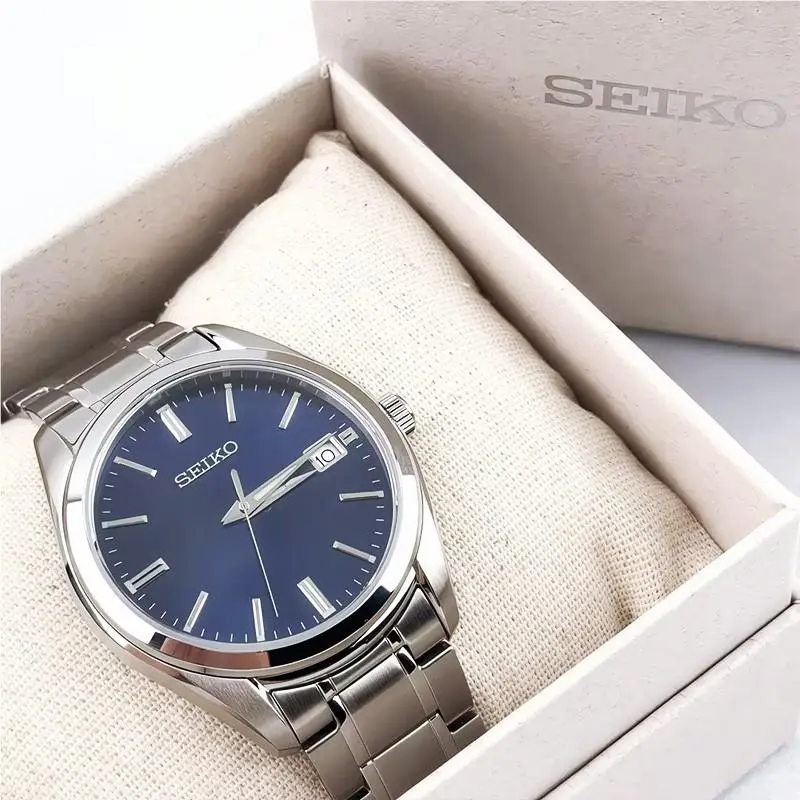 Seiko SUR309 Essentials Blue Dial Stainless Steel Men`s Quartz Watch 40.2mm