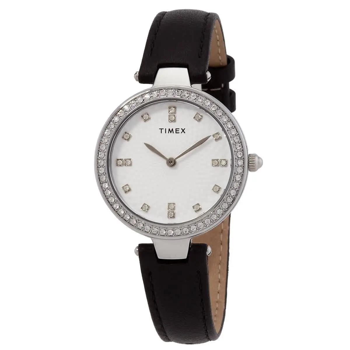 Quartz Crystal Silver Dial Ladies Watch TW2V45200VQ by Timex
