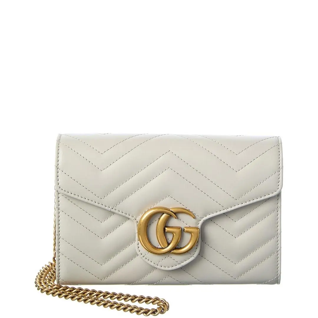 Gucci Gg Marmont Matelasse Leather Wallet On Chain Women`s