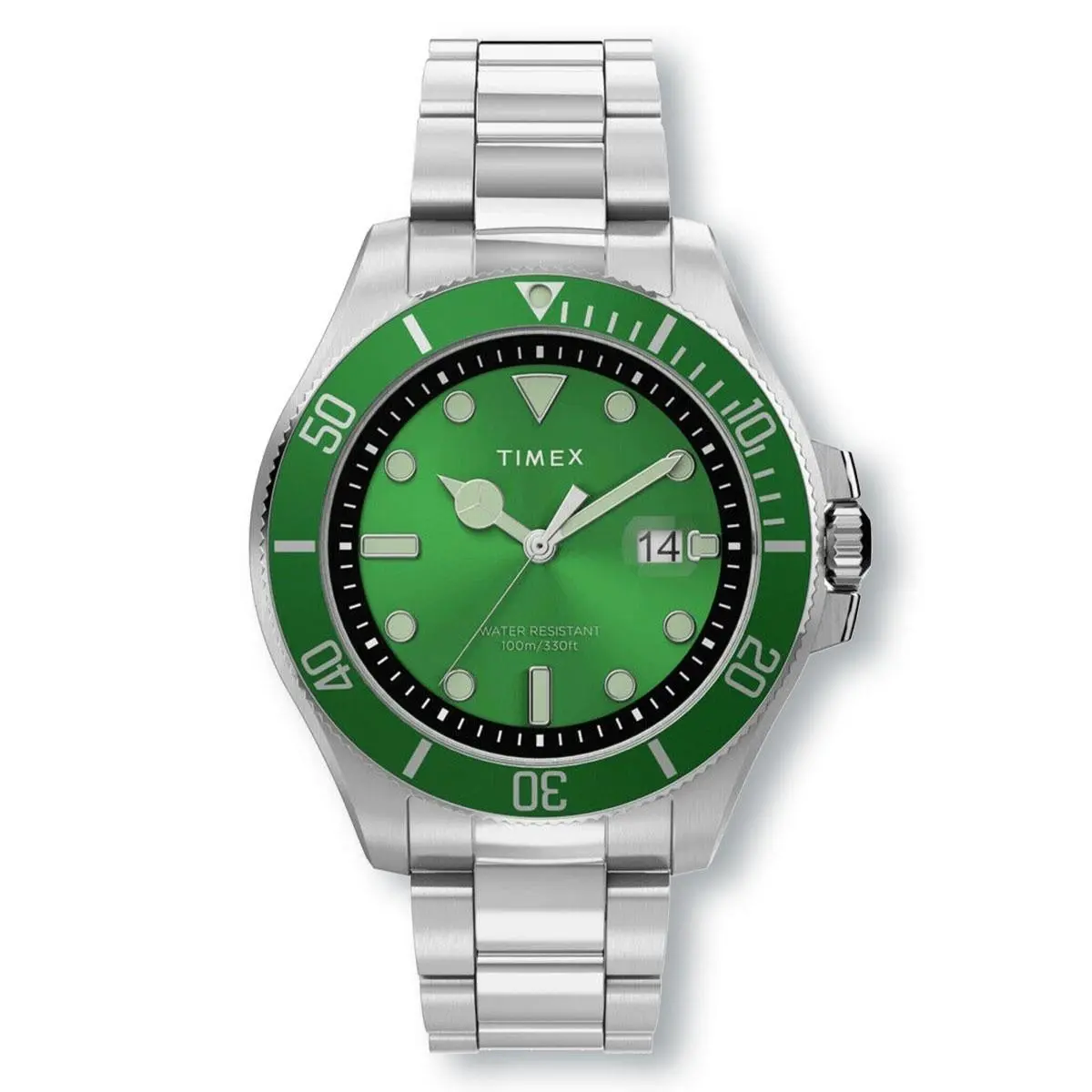 Timex TW2U72000 Harborside Coast Stainless Steel Green Dial Watch