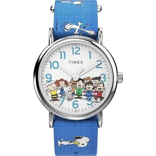 Women`s Weekender Seasonal 38mm Watch - Blue Strap White Dial Silver-tone by Timex