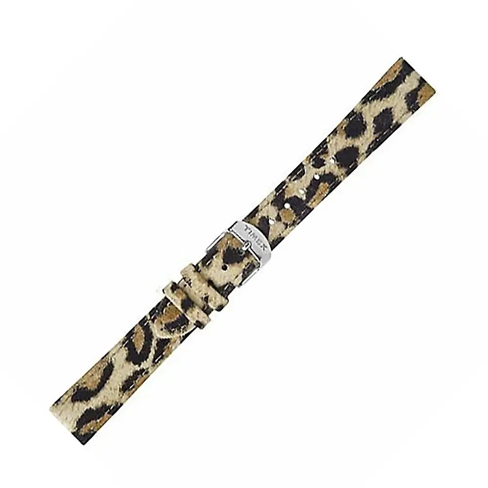 Timex T7B935 Black Tan Leopard Print Leather Band Strap