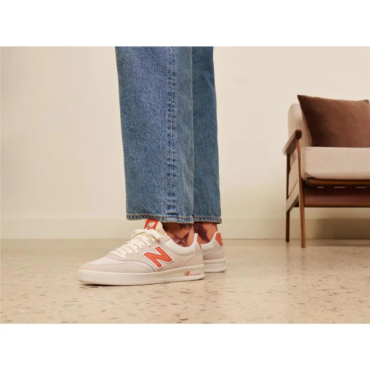 New Balance shoes - Beige/White/Orange 4
