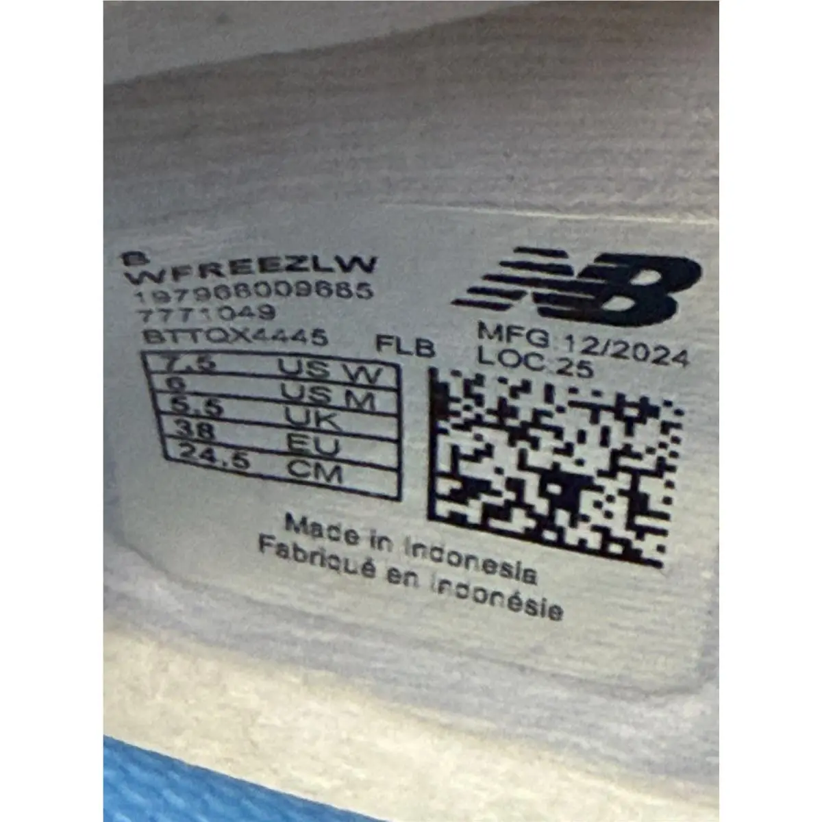 New Balance shoes - FREEZLW5 - FREEZLW5 - White/Black/Silver Metallic (UPC: 197968013149) 8