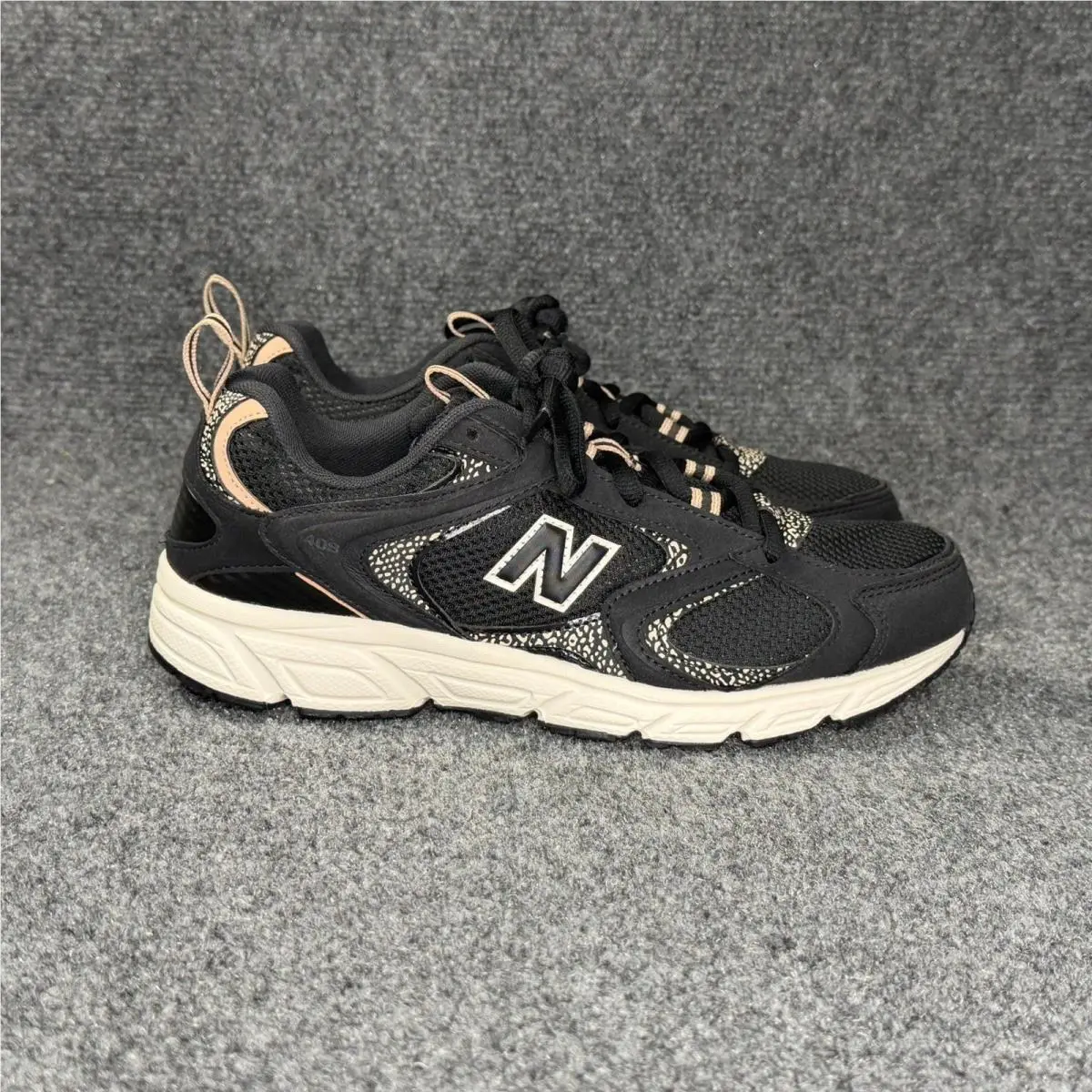New Balance 408 Sneakers Women`s 9 Black Suede Retro Athletic Walking Shoes