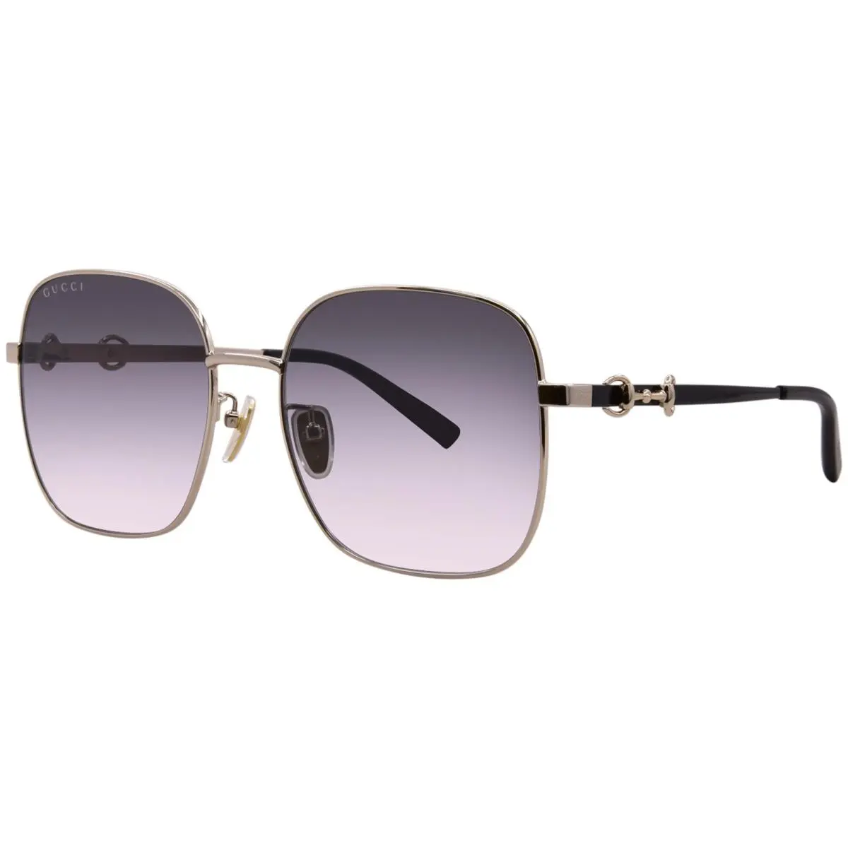 Gucci GG2053S 001 Sunglasses Women`s Gold/black/grey Square Shape 58mm