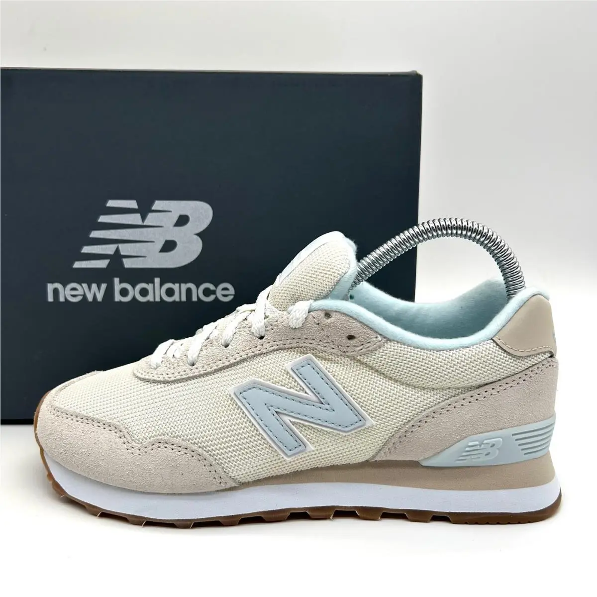 New Balance 515 Sneakers Women 6.5B White Blue Suede Mesh WL515SBL Retro Classic