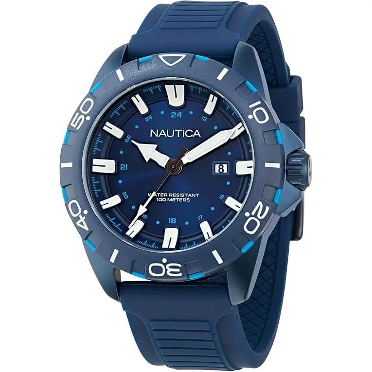 Nautica Men`s Nsr Silicone Watch NAPNRF404