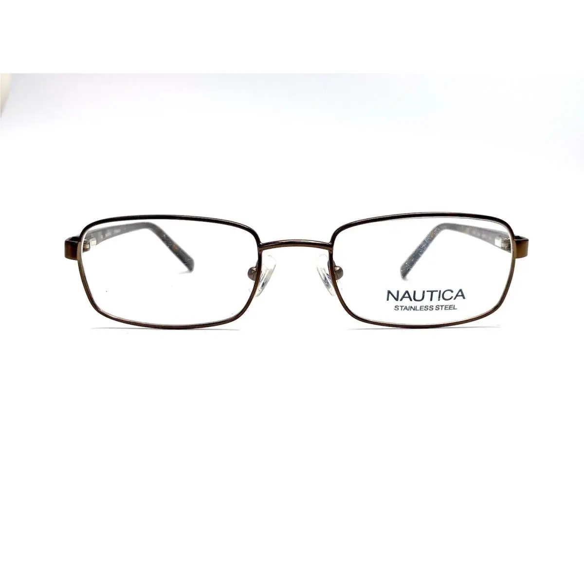 Nautica Brown Metal Rectangular Glasses Tortoise Temples N7205 006 50 19 140