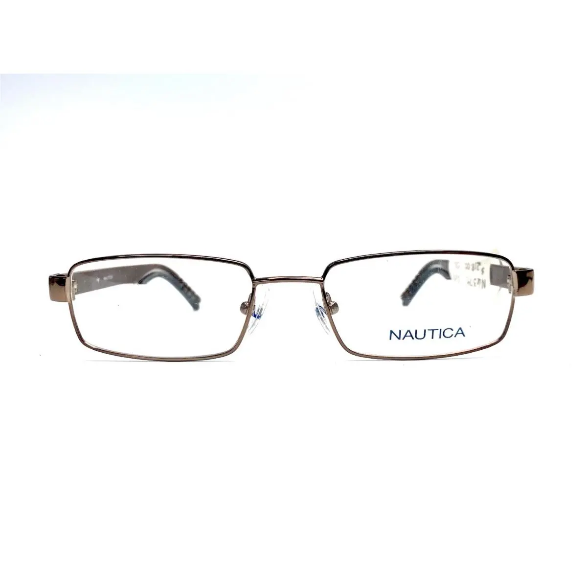 Nautica Gold Metal Rectangular Glasses Brown Temples N6374 755 52 18 140