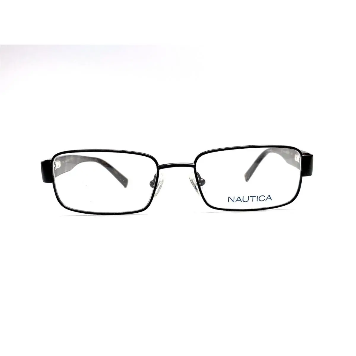 Nautica Black Metal Rectangular Glasses Tortoise Temples N7224 300 51 17 135