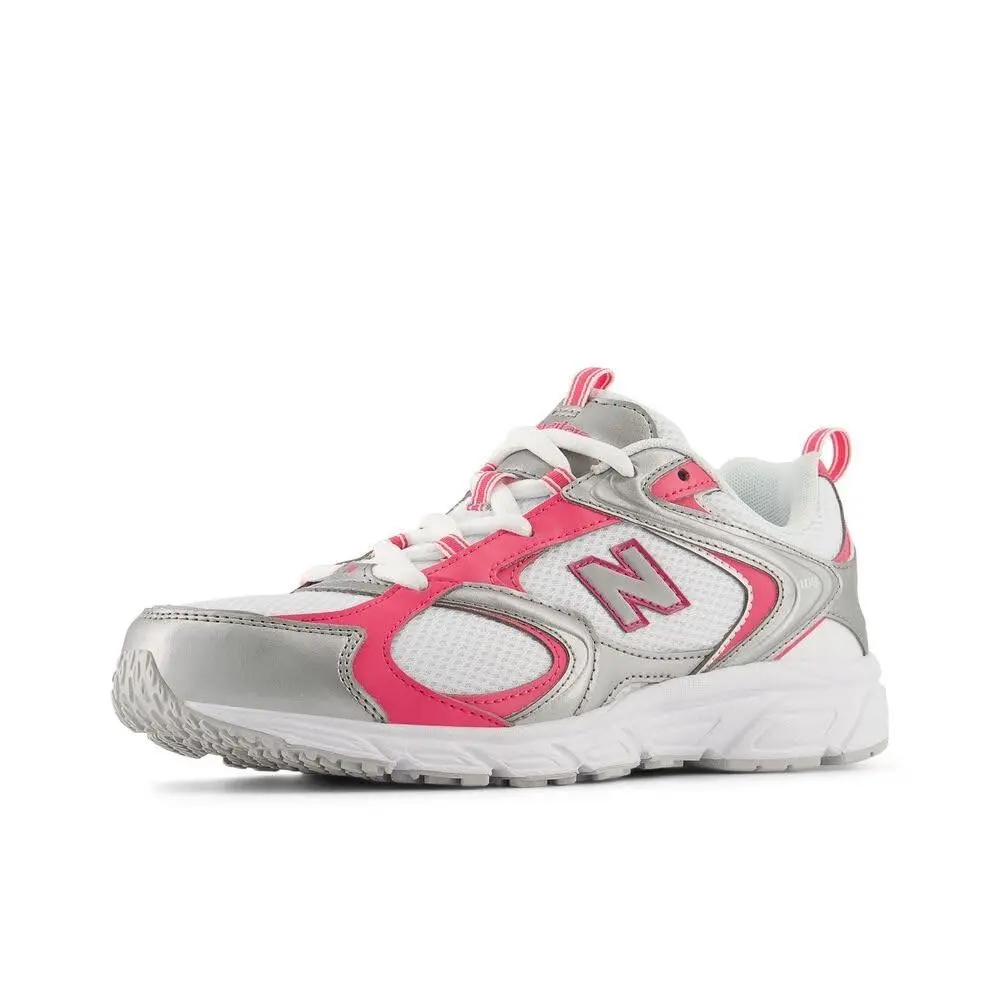 New Balance Men`s 408 V1 Sneaker White/silver Metallic/dragon Berry 4.5 M