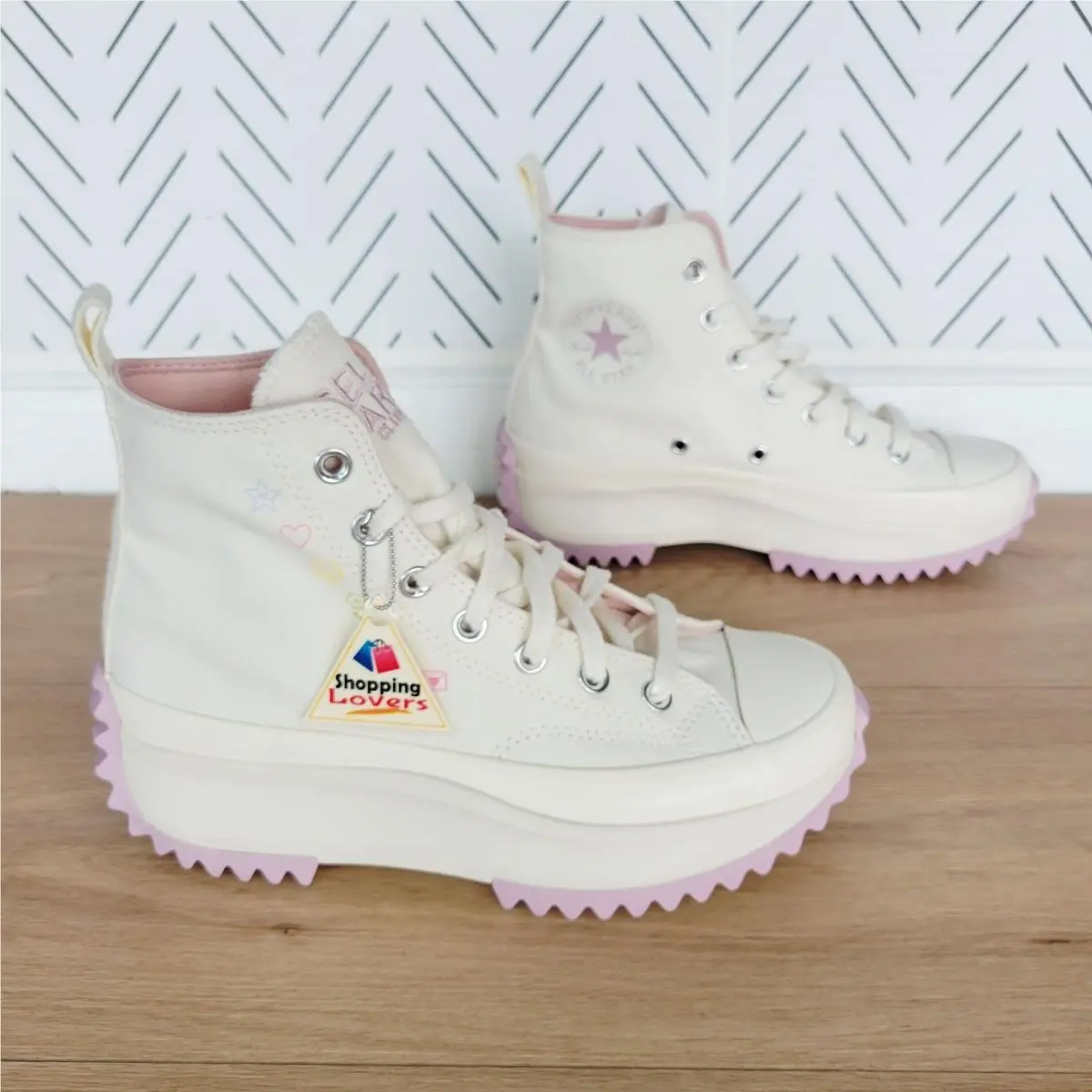 ⭐converse Run Star Hike Hi 5.5 Men Shoes Beige Purple Sneakers Self Care A08217C