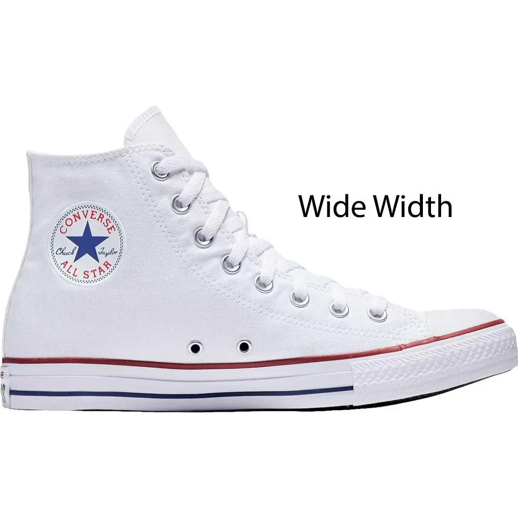 Converse Chuck Taylor All Star Hi Top Men`s Sneakers Kicks Wide Width Shoe White