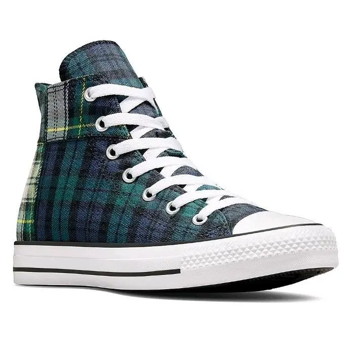 Converse Chuck Taylor All Star Plaid Dragon Scale Green/navy/white Kids Size 7