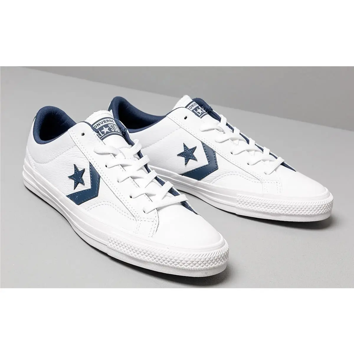 Converse Chuck Star Player OX White Navy Men`s Leather Shoes Size 12