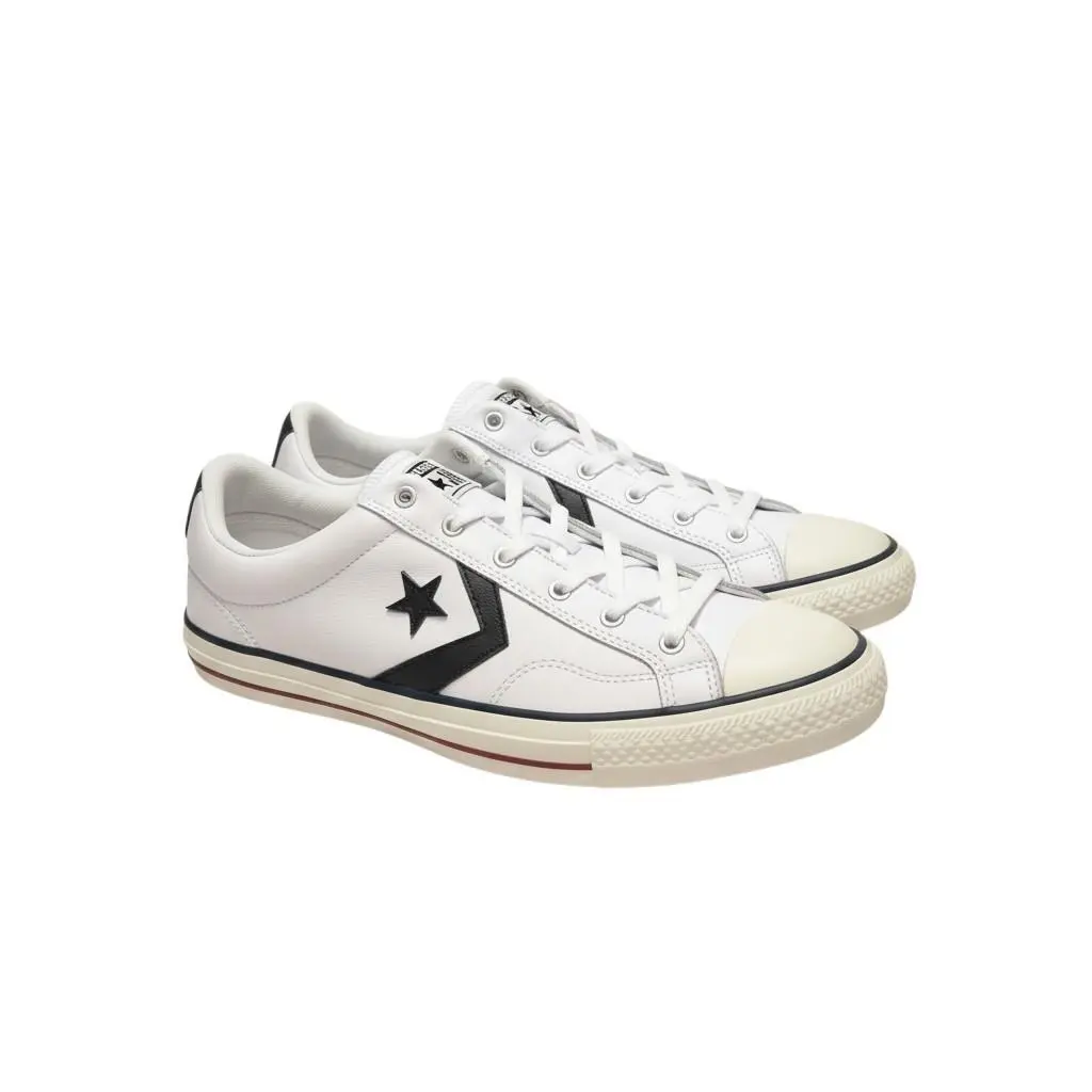 Converse Star Player EV Leather White/black Men`s Shoes Size 12