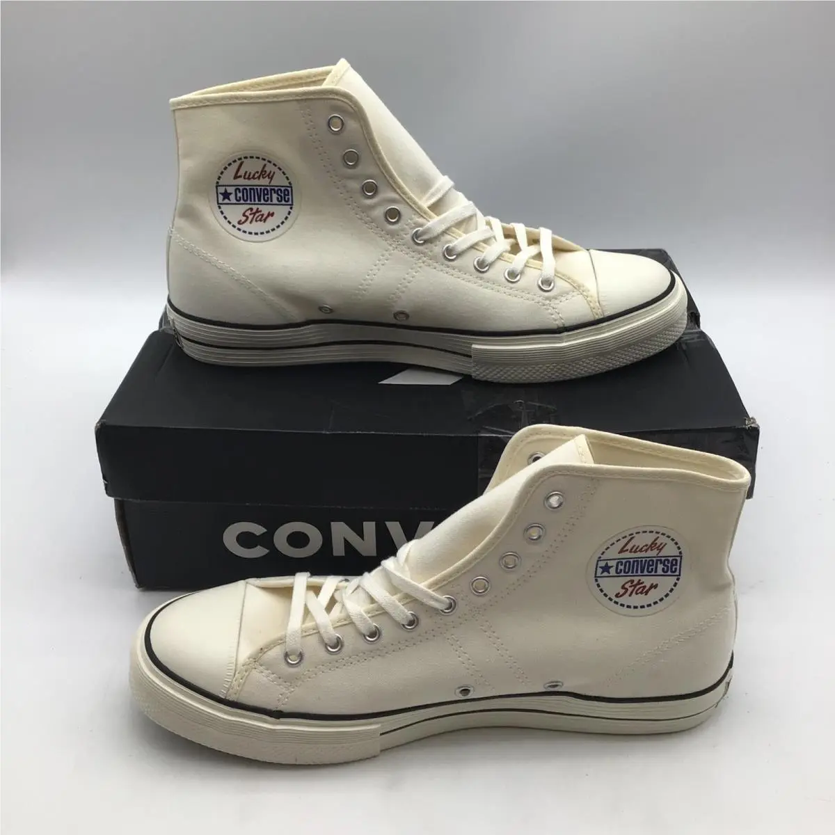 Converse Lucky Star High Top Egret Black Mens Size 9 Sneaker 163158C