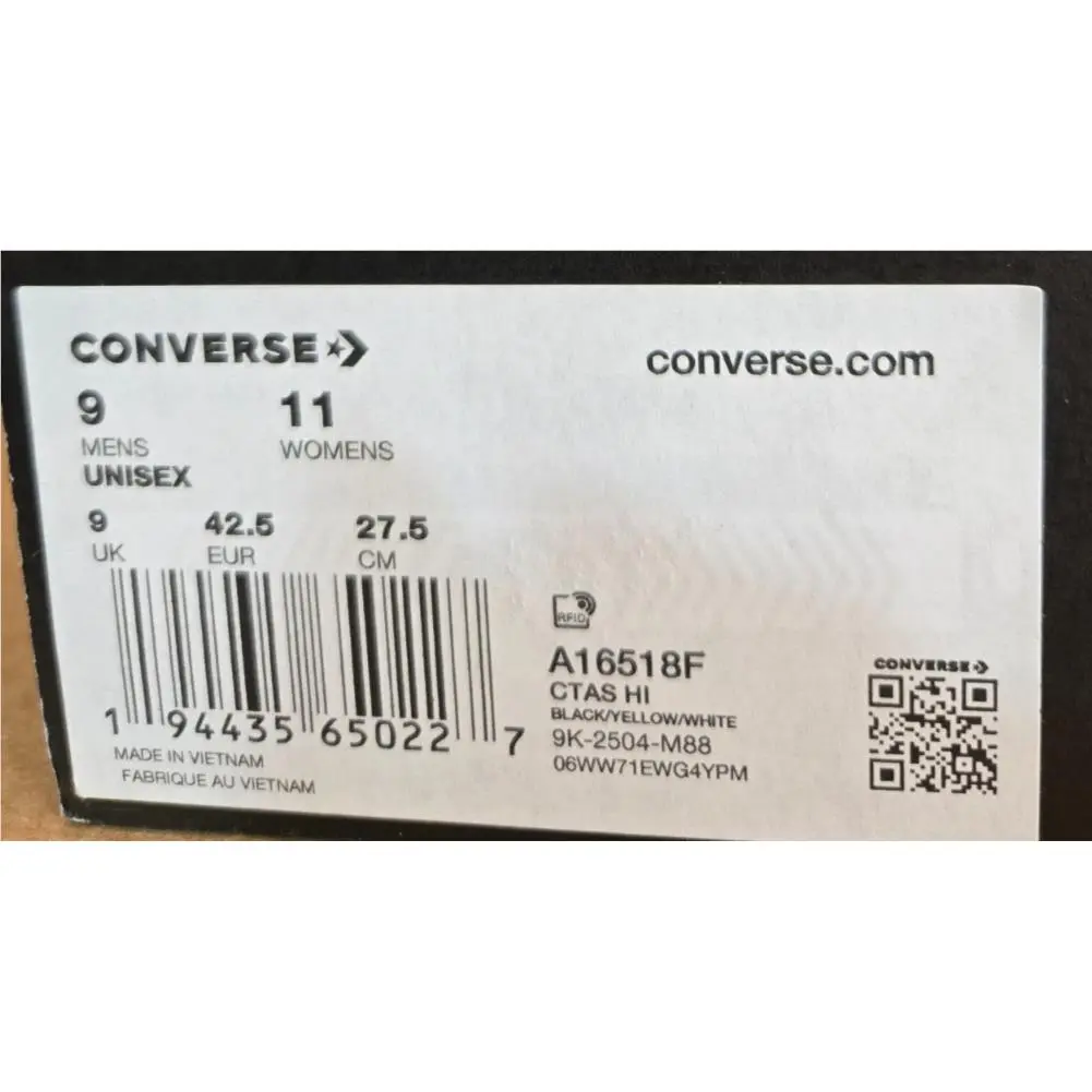 Converse shoes - Converse CTAS Hi - CTAS - A16518F - Black/Yellow/White (UPC: 194435650227) 6