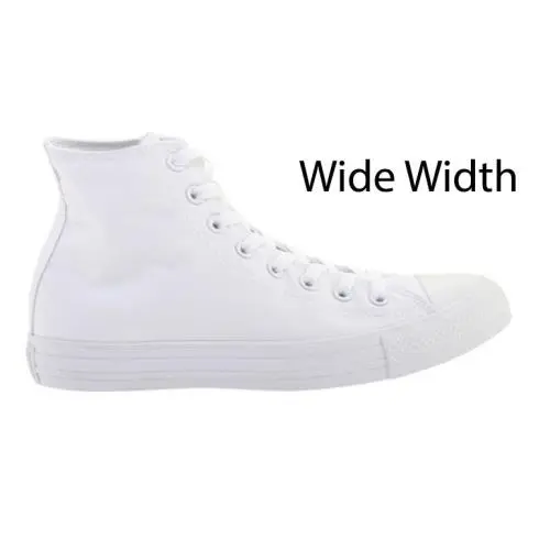 Converse Chuck Taylor All Star Hi Top Men`s Sneakers Kicks Wide Width Shoe White