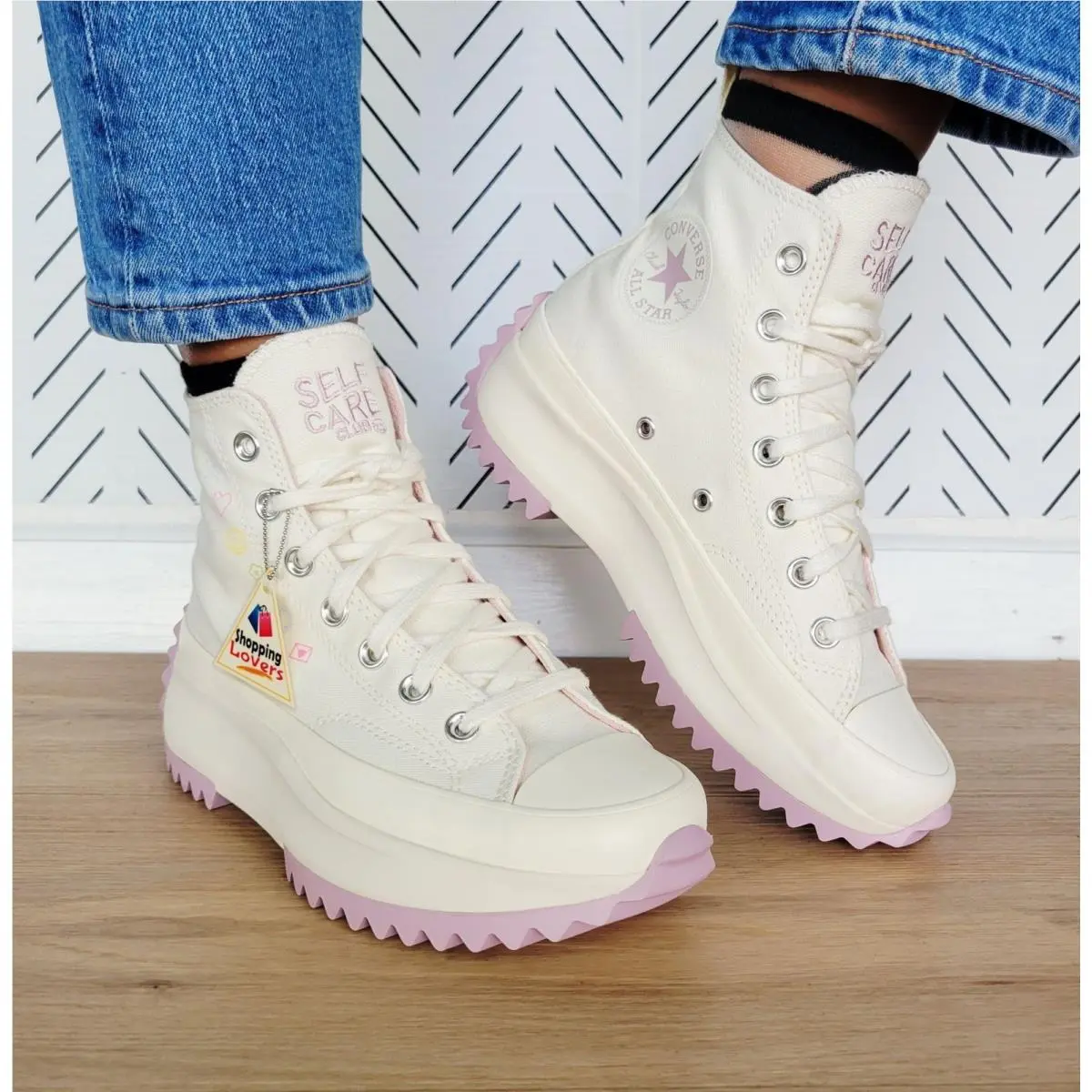 ⭐rare Converse Run Star Hike Hi 7 Women Shoes Beige Self Care Sneakers A08217C⭐