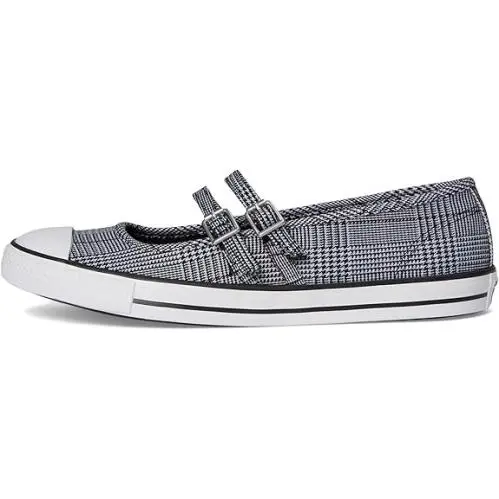 Converse Chuck Taylor Dainty Mary Jane Plaid Sneakers Black White Size 9