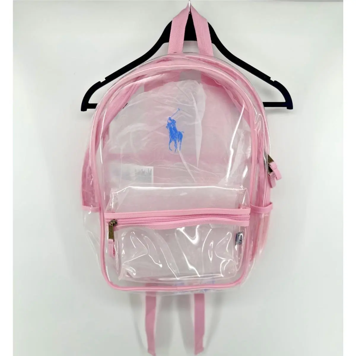 Polo Ralph Lauren Big Pony Clear Backpack Bag Carmel Pink Transparent