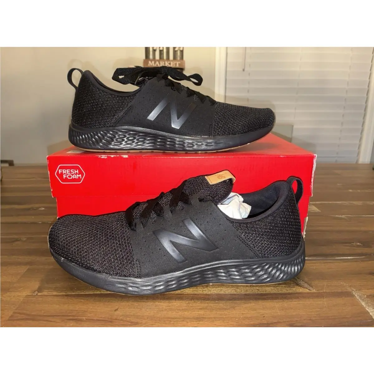 New Balance MSPTLB1 Fresh Foam Sport V1 Running Shoes Black Mens Size 11.5 Wide