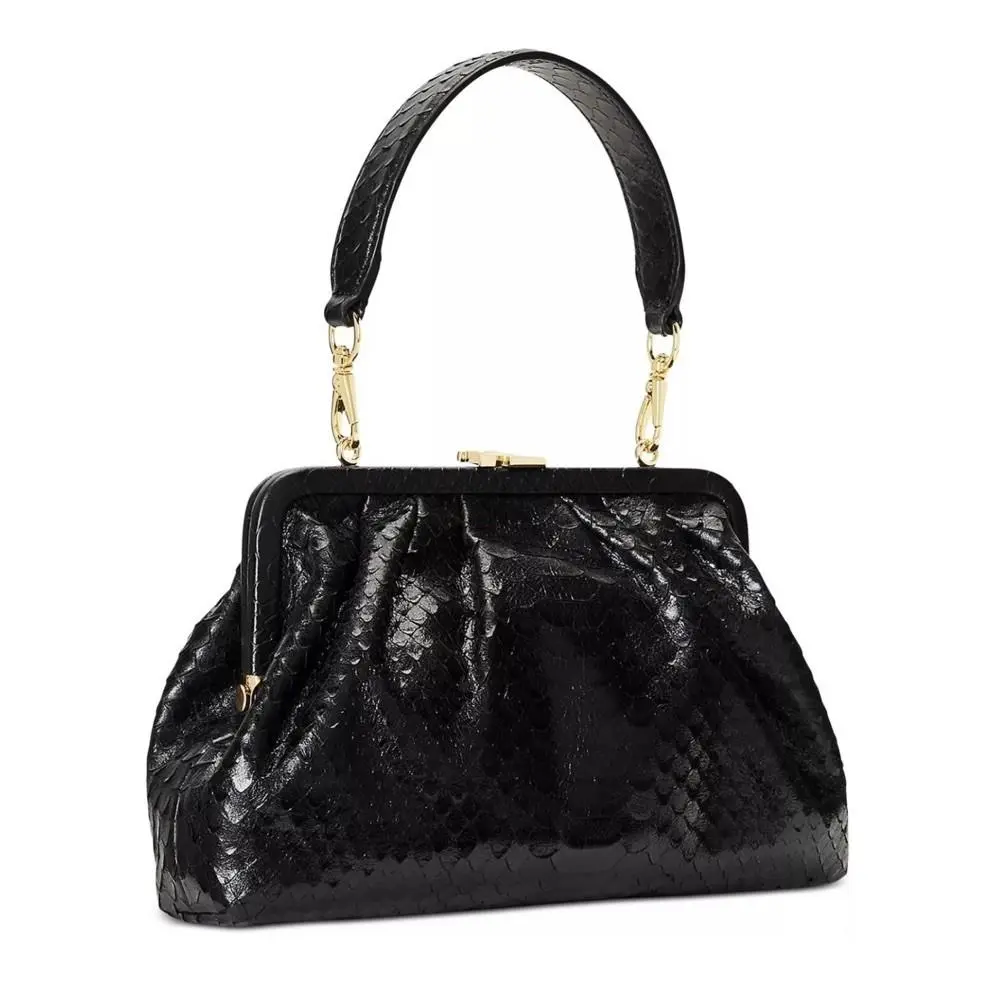 Lauren  Gracie Black Embossed Leather Clutch Purse Bag by Ralph Lauren