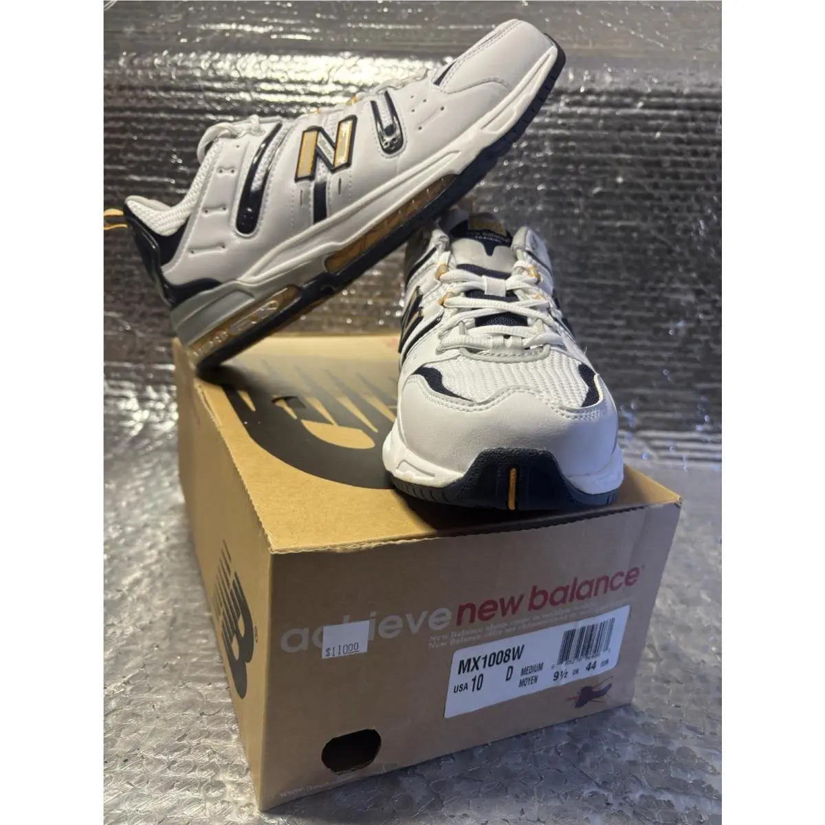 New Balance 10 D MX1008WA White/black Training Absorb Heel Leather