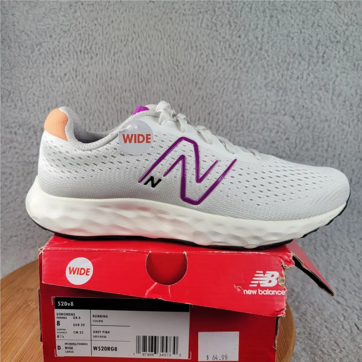 New Balance 520 v8 Wide Running Cross Trainner Comfort Sneaker Women`s W520RG8