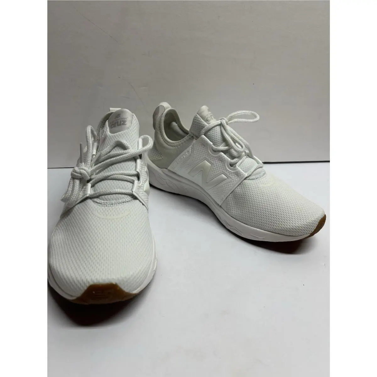 New Balance Fresh Foam X Cruz v3 White Reflective Gum Men`s Sz 10 Wide MCRUZLY3