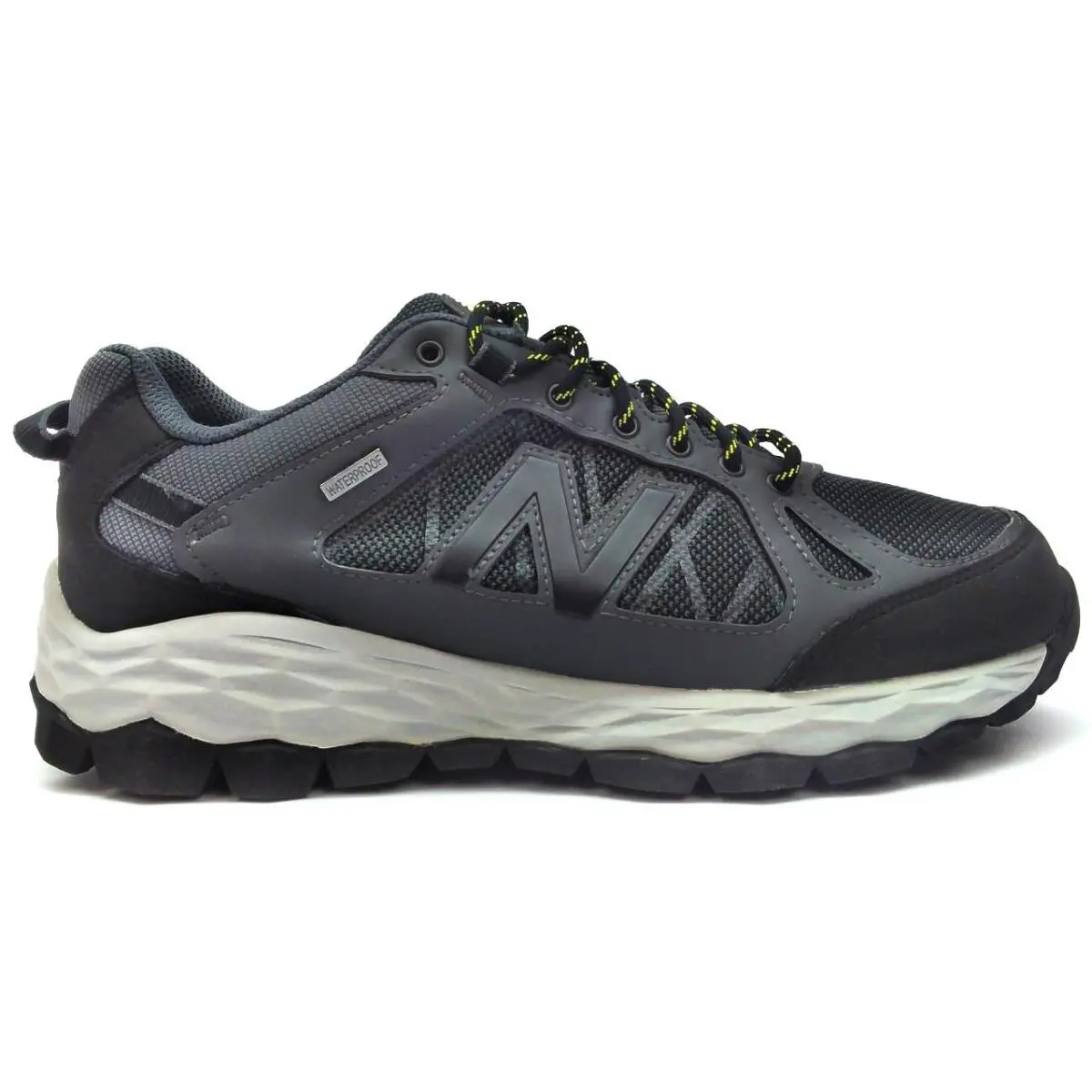 New Balance Men`s Fresh Foam Hiking Shoes Waterproof Black Grey White Sz 8.5 EE