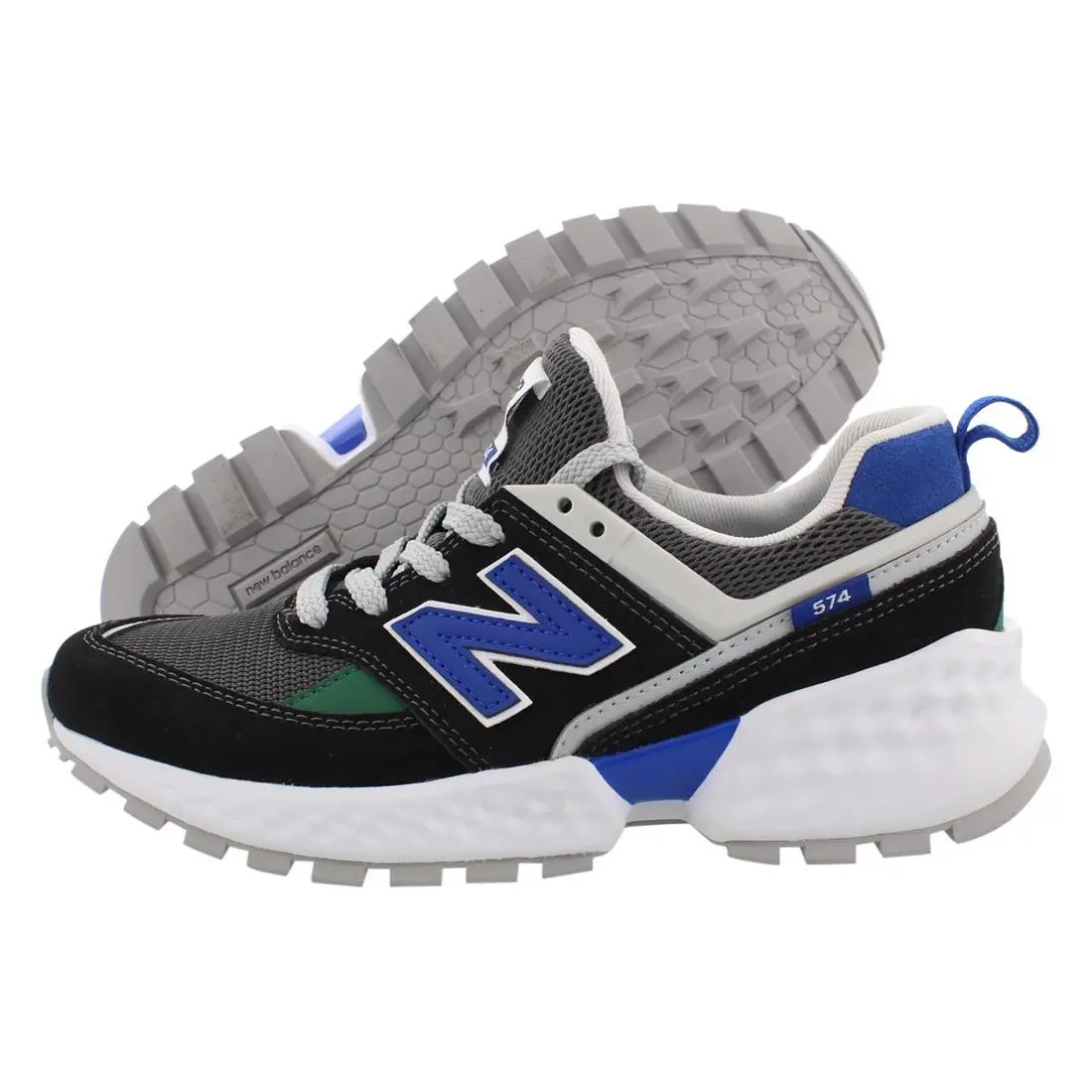 New Balance 574 Sport Mens Shoes Size 4.5 Color: Black/uv Blue